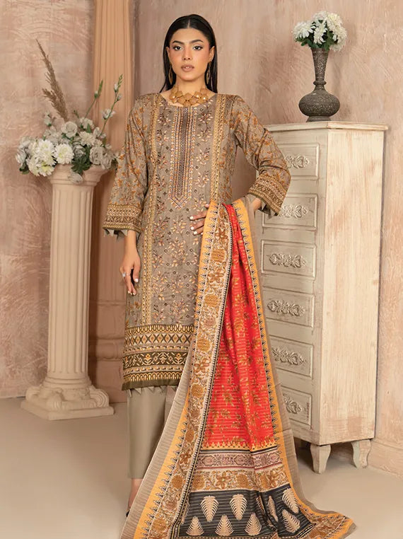 Modern Printed Embroidered Lawn Collection 2025 by Vol-12