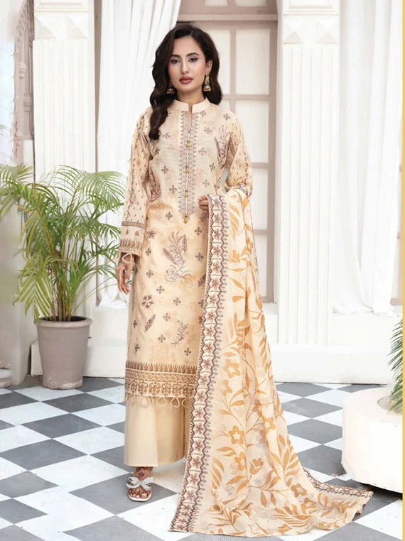 Modern Printed Embroidered Lawn Collection 2026 Vol-02 (D-05)