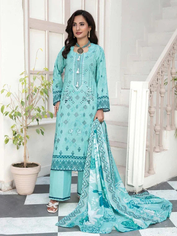 Modern Printed Embroidered Lawn Collection 2026 Vol-02 (D-07)