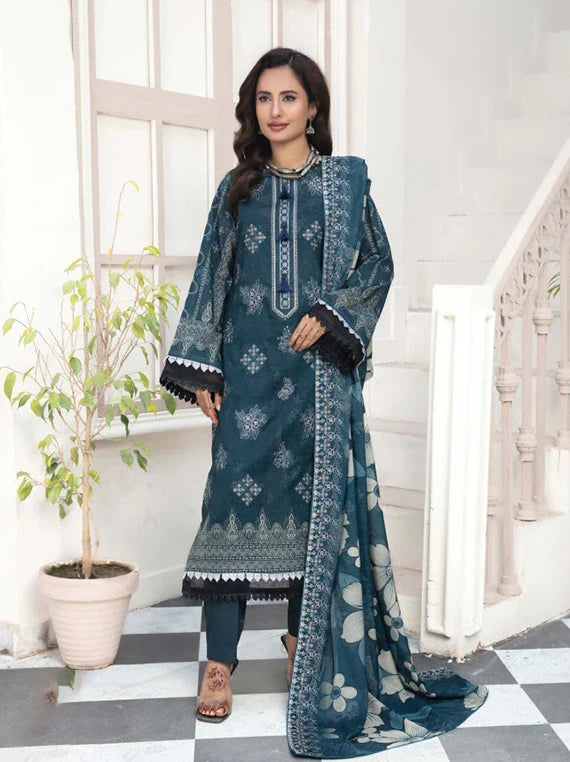 Modern Printed Embroidered Lawn Collection 2026 Vol-02 (D-08)