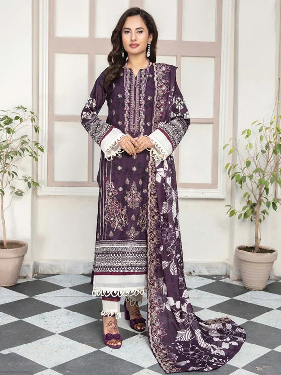 Modern Printed Embroidered Lawn Collection 2026 Vol-02 (D-09)