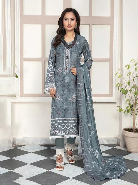 Modern Printed Embroidered Lawn Collection 2026 Vol-02 (D-10)
