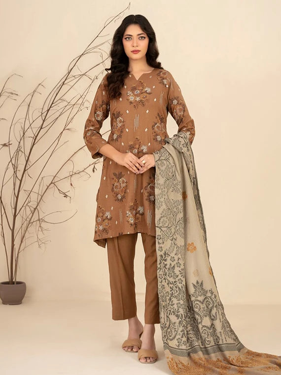 Mulaqaat by Tawakkal Fabrics Leather Peach Unstitched Collection'26 (D-5332)