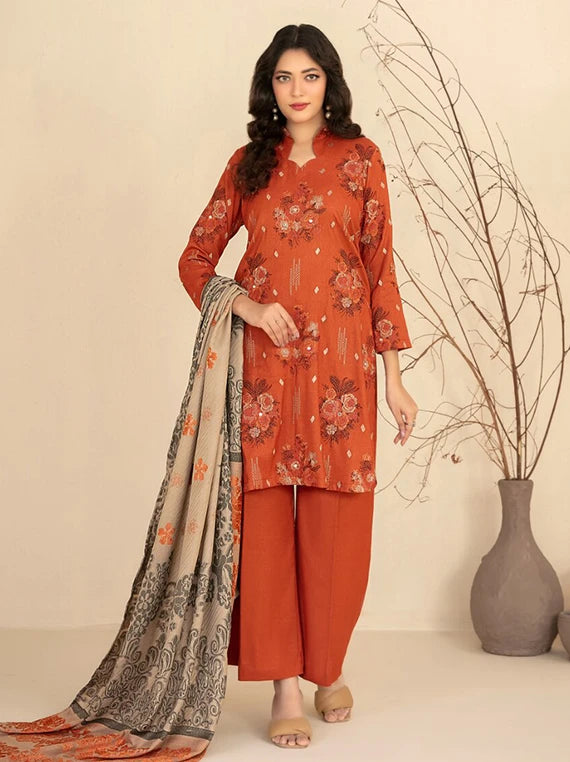 Mulaqaat by Tawakkal Fabrics Leather Peach Unstitched Collection'26 (D-5334)