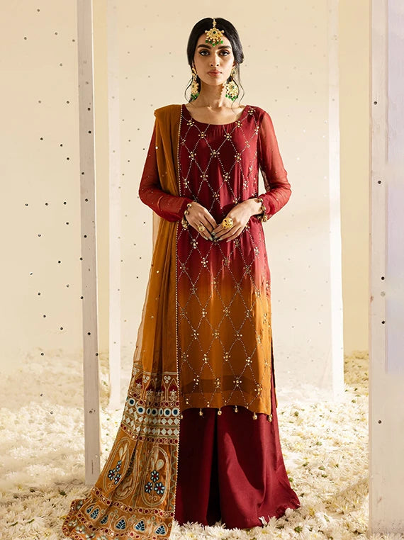 Multi Embroidered Fancy Chiffon Collection 2026 (MK-09)