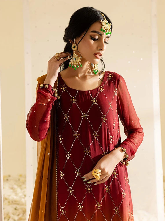 Multi Embroidered Fancy Chiffon Collection 2026 (MK-09)