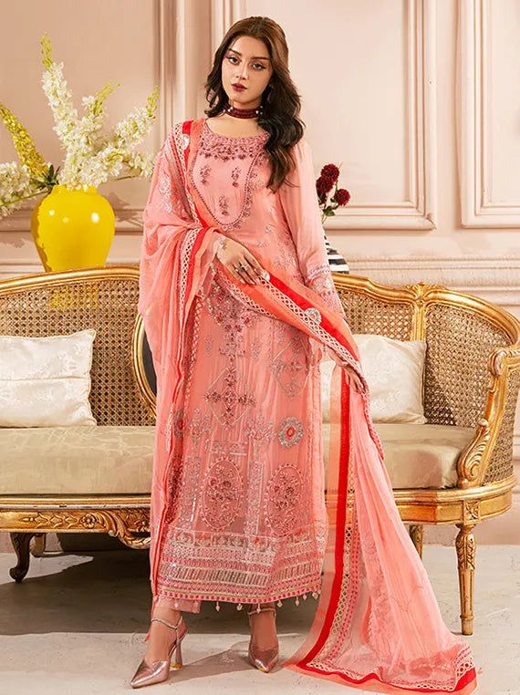 Multi Brand Embroidered Chiffon Collection 2025 (ZQ-05)