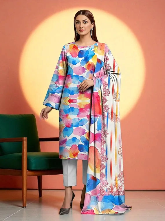 Muzlin Printed Viscose Collection 2025 Vol-841 by Aima Fabrics (D-04)