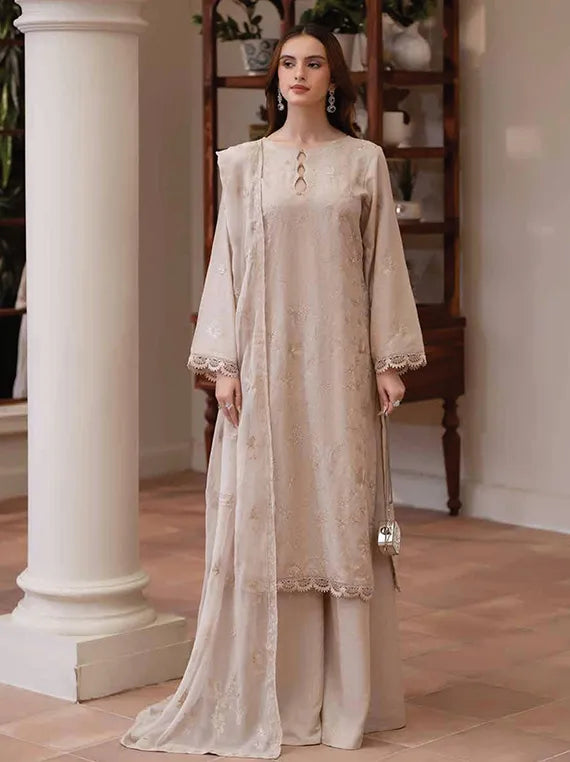 NOOR-E-FAJAR by Miraal Embroidered Karandi Collection 2025 (KR-250)