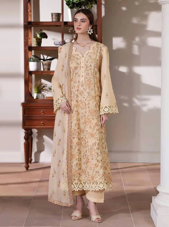 NOOR-E-FAJAR by Miraal Embroidered Karandi Collection 2025 (KR-251)