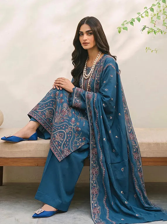 NOOR by Fantak Embroidered Viscous Unstitched Collection'26 Vol-604 (D-01)