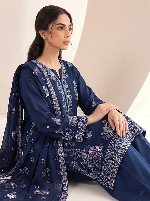 NUREH by Fantak Dhanak Self Slub Unstitch Collection 26' Vol-573 (D-03)