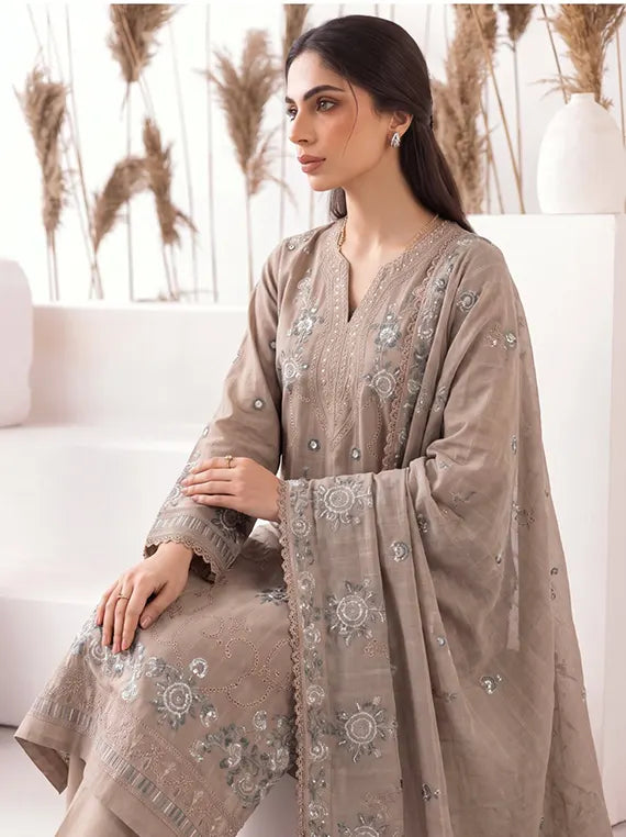 NUREH by Fantak Dhanak Self Slub Unstitch Collection 26' Vol-573 (D-06)