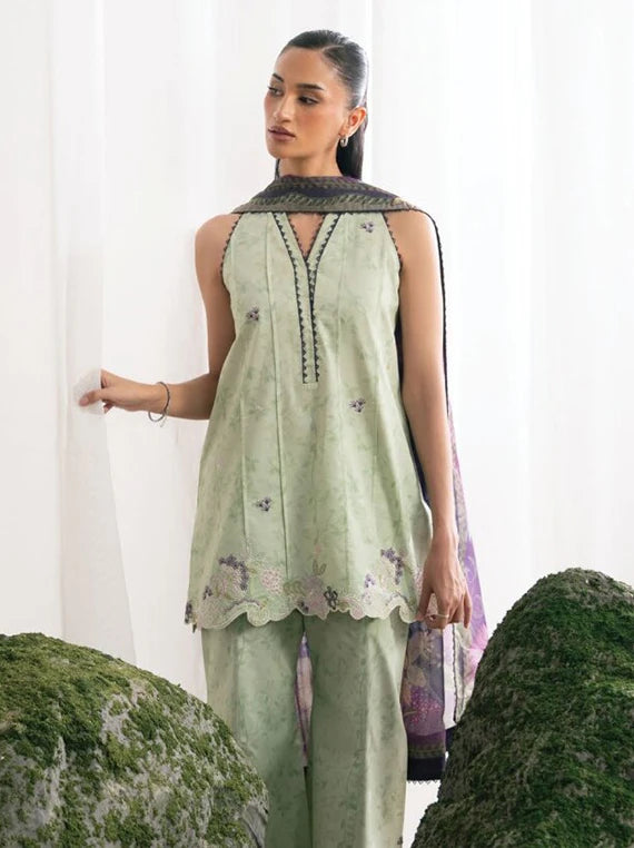 NYSA by Seran Cambric Embroidered Unstitched Collection 2026 (CELADON D-01)