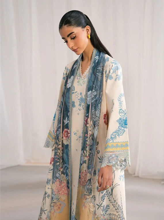 NYSA by Seran Cambric Embroidered Unstitched Collection 2026 (IVOIRE D-02)