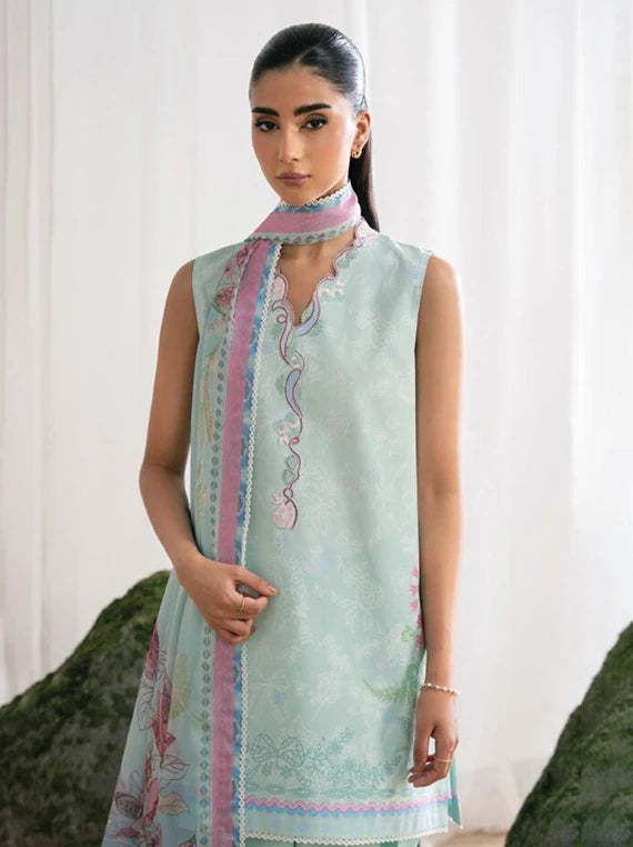 NYSA by Seran Cambric Embroidered Unstitched Collection 2026 (MENTHE D-03)
