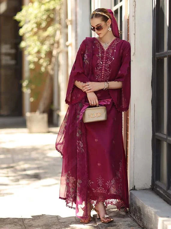 Noor Eid Luxe Prints Khaas Lawn Collection 2026 by Saadia Asad (D3-A Fushia Blush)