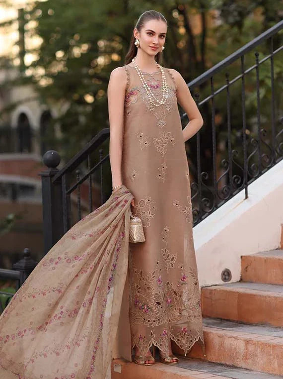 Noor Eid Luxe Prints Khaas Lawn Collection 2026 by Saadia Asad (D5-B Warm Biscotti)