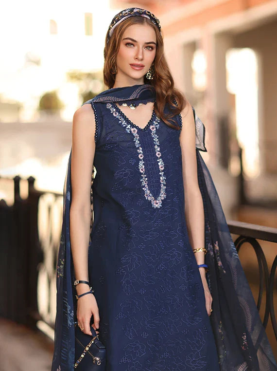 Noor Eid Luxe Prints Khaas Lawn Collection 2026 by Saadia Asad (D6-A Imperial Blue)