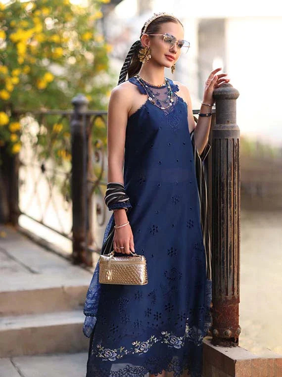 Noor Eid Luxe Prints Khaas Lawn Collection 2026 by Saadia Asad (D7-B Sapphire Blue)