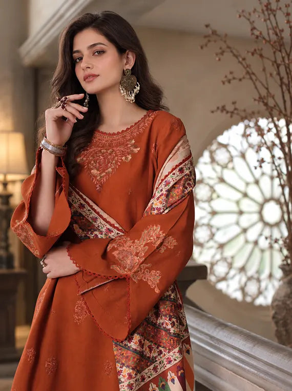 Noor by Saadia Asad Winter Embroidered Unstitched Linen Collection'26 (D10-B)