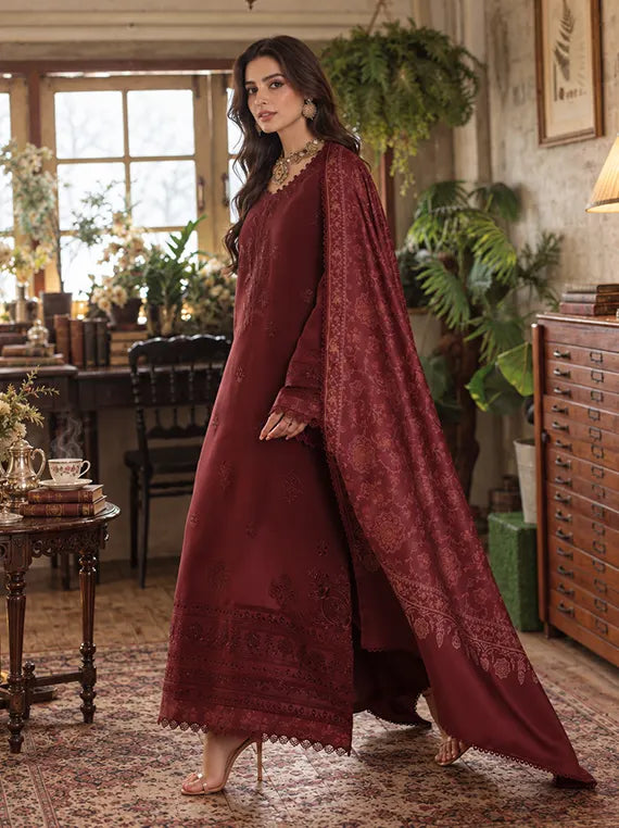 Noor by Saadia Asad Winter Embroidered Unstitched Linen Collection'26 (D3-B)