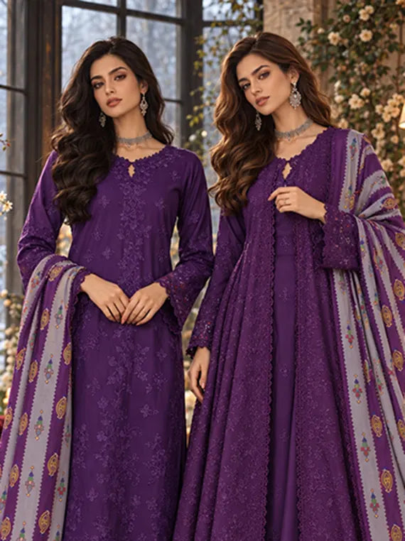 Noor by Saadia Asad Winter Embroidered Unstitched Linen Collection'26 (D6-B)