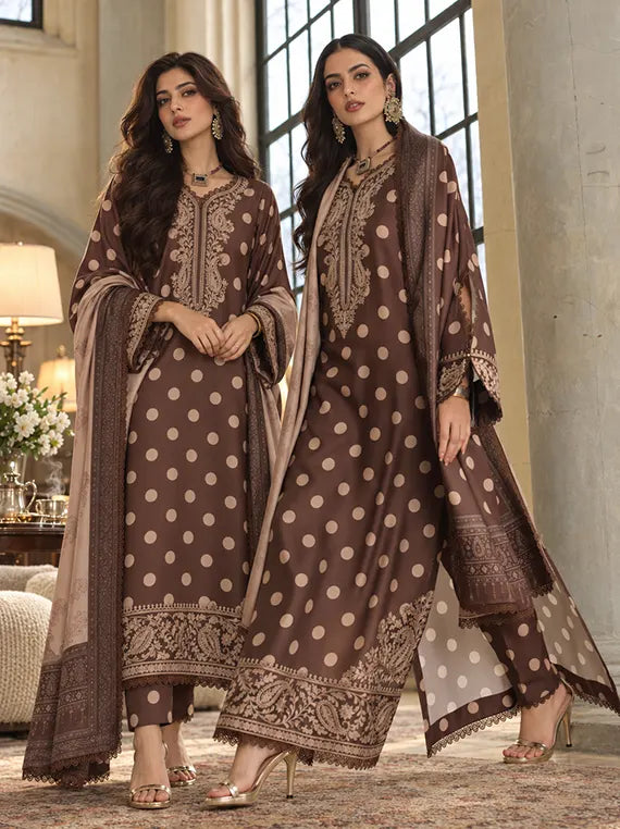 Noor by Saadia Asad Winter Embroidered Unstitched Linen Collection'26 (D8-B)