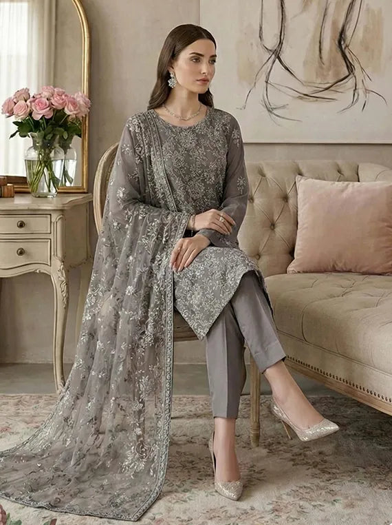 sachin and babi light blue dress Khas Luxury Embroidered Chiffon Dresses Collection 2019 main image 0