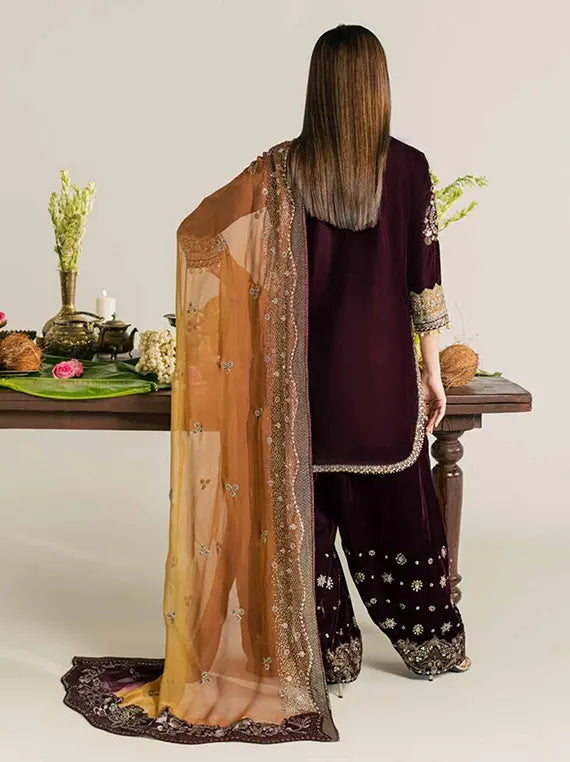 Nureh MAYA Velvet Embroidered Unstitched Collection'26 (NW-134)