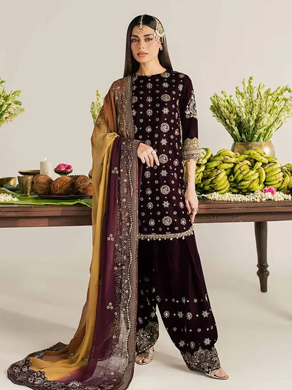 Nureh MAYA Velvet Embroidered Unstitched Collection'26 (NW-134)