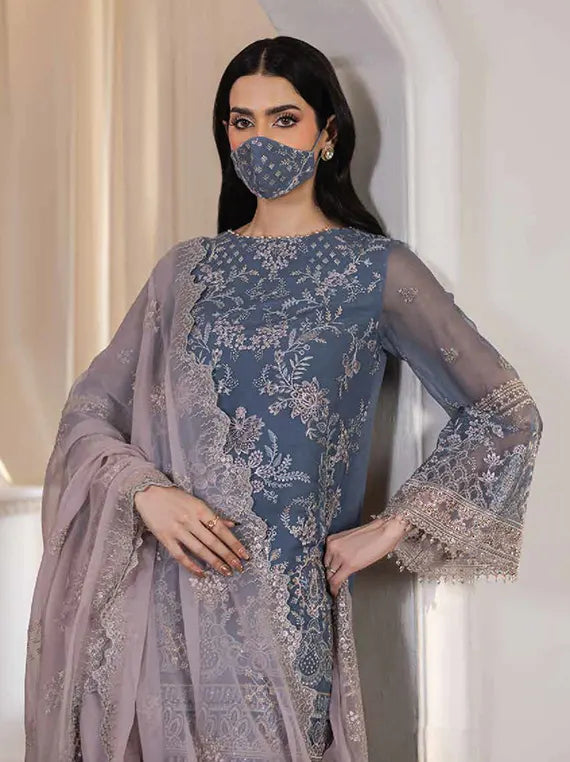 Parisa Safeera by Flossie Luxury Chiffon Unstitched Collection'26 (PA-09)