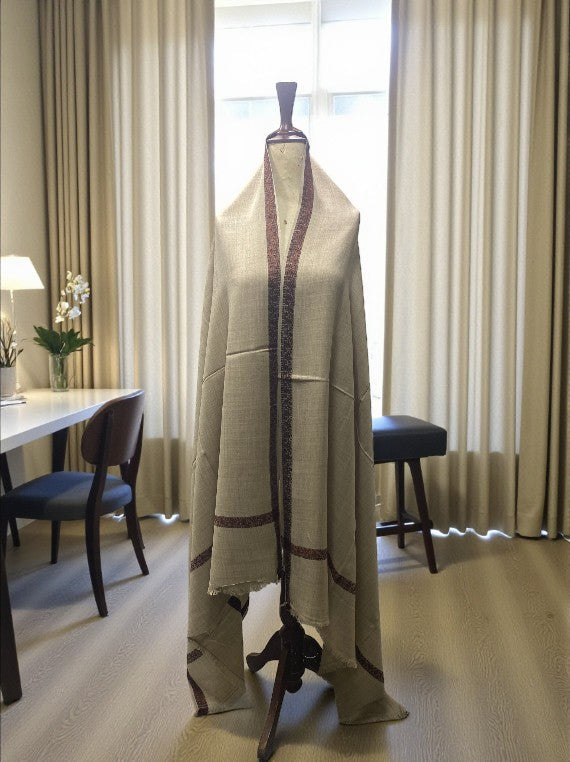 Plain Soft Printed Border Wool Shawl Edit 2025 Vol-25DS25 (25DS25-01)