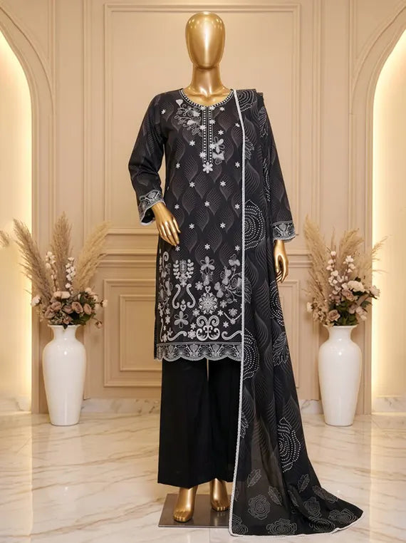 Posh by Fantak Printed Staple Slub Unstitched Collection'26 V-1004 (D-03)