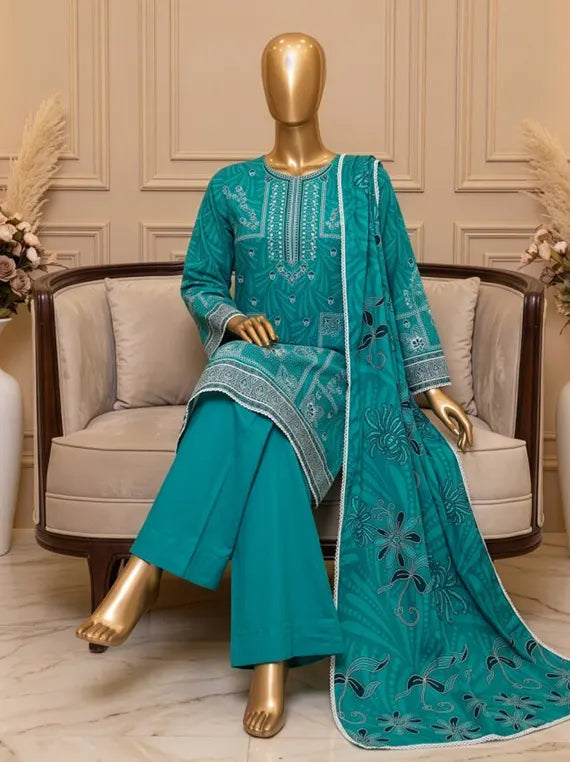 Posh by Fantak Printed Staple Slub Unstitched Collection'26 V-1004 (D-07)