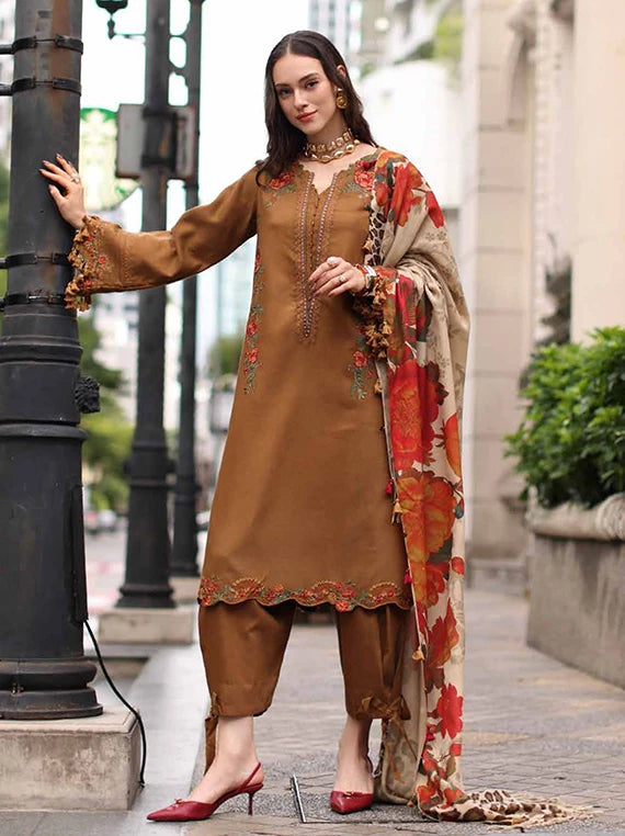 Poshima by Charizma Unstitched Peach Leather Collection'26 V-01 (PSW6-02)