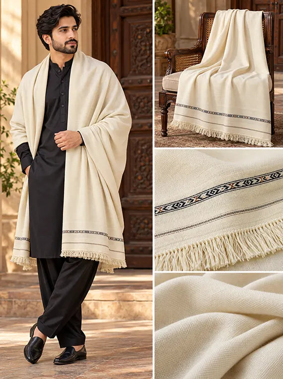 Premium Wool Shawl Men Edit'26 Vol-Sw03 (D-01)