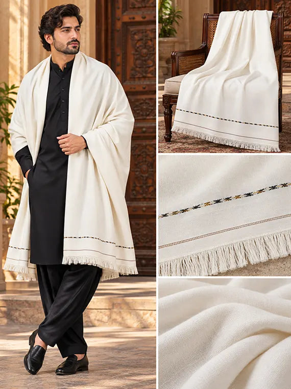 Premium Wool Shawl Men Edit'26 Vol-Sw03 (D-03)