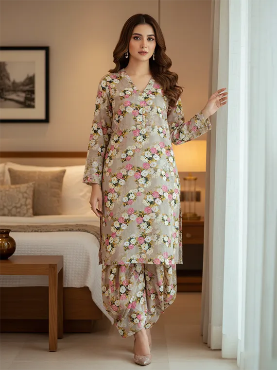 Printed Lawn Collection 2026 Vol-FA 04 by Umar Poshak (D-09)