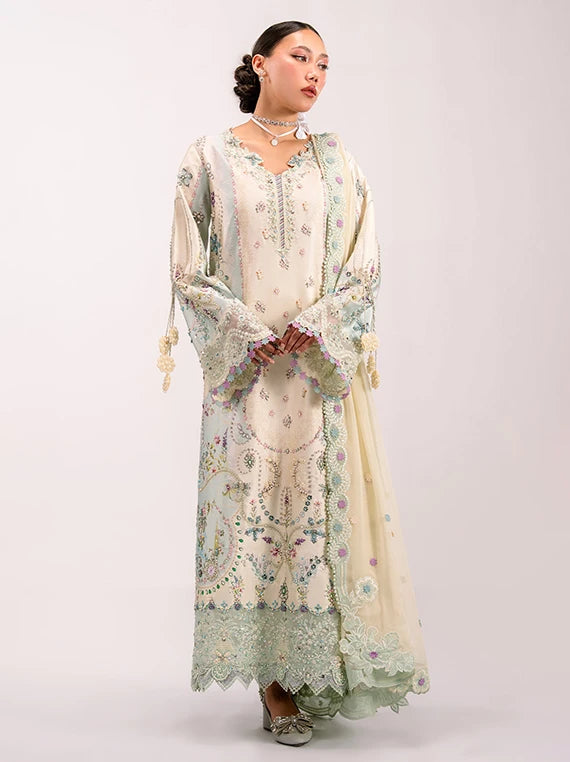 QALAMKAR Luxe Embroidered Silk Collection 2026 (QSL-01 AZURE)