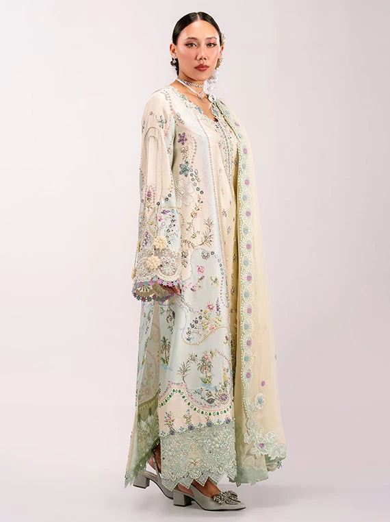 QALAMKAR Luxe Embroidered Silk Collection 2026 (QSL-01 AZURE)