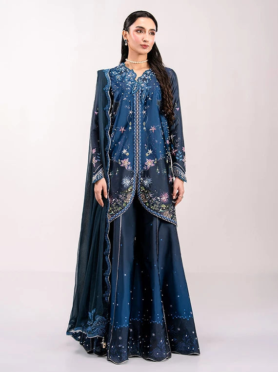 QALAMKAR Luxe Embroidered Silk Collection 2026 (QSL-06 NERINA)