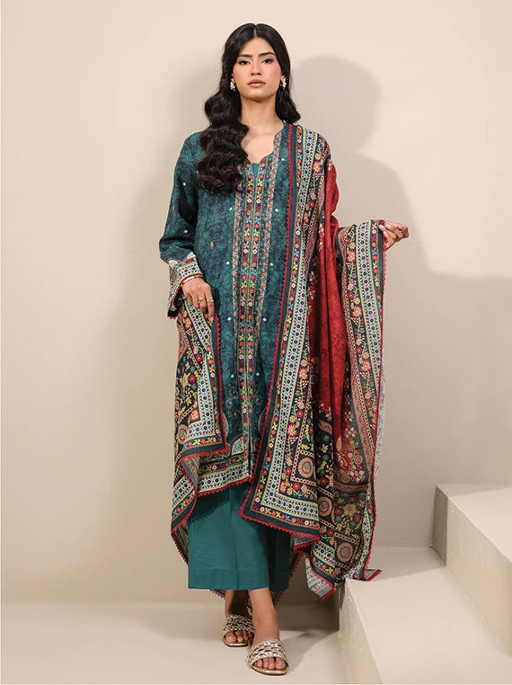 RAQS Digital Printed Khaddar Unstitched Collection'26 (D-01)