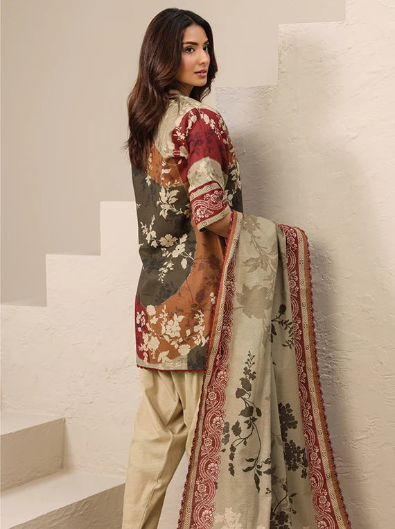 RAQS Digital Printed Khaddar Unstitched Collection'26 (D-09)