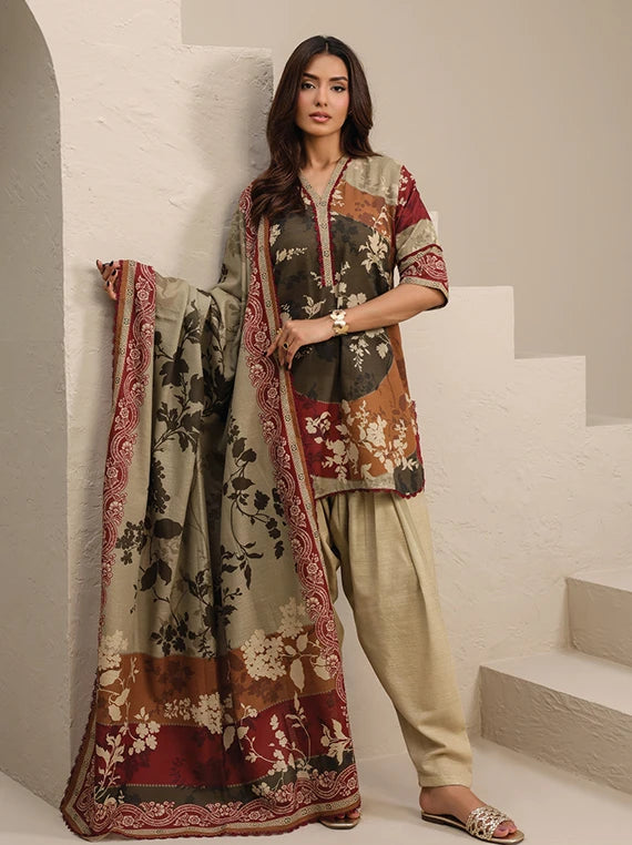 RAQS Digital Printed Khaddar Unstitched Collection'26 (D-09)