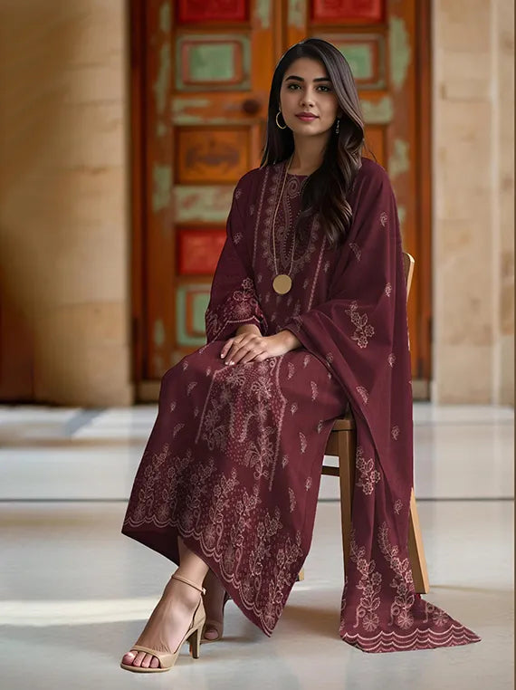 RASHk by Sobia Waseem Embroidered Dhanak Collection 2025 (D-08)