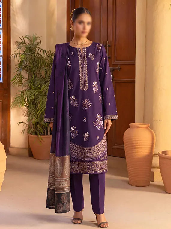 REYHA Embroidered Dhanak by Fantak Unstitch Collection 26' Vol-530 (D-02)