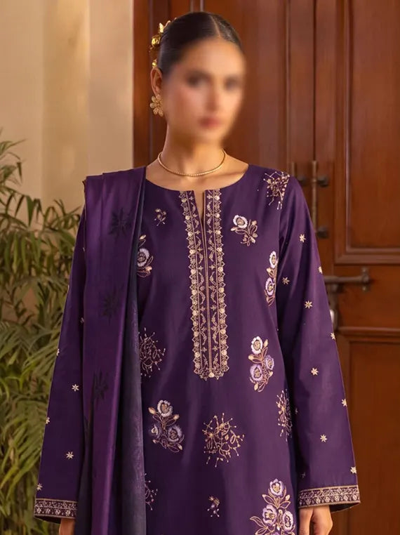 REYHA Embroidered Dhanak by Fantak Unstitch Collection 26' Vol-530 (D-02)