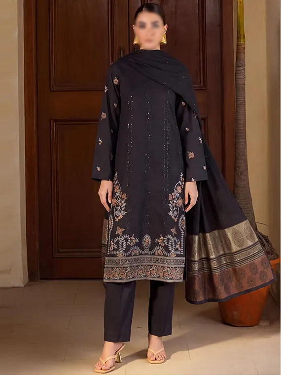 REYHA Embroidered Dhanak by Fantak Unstitch Collection 26' Vol-530 (D-03)