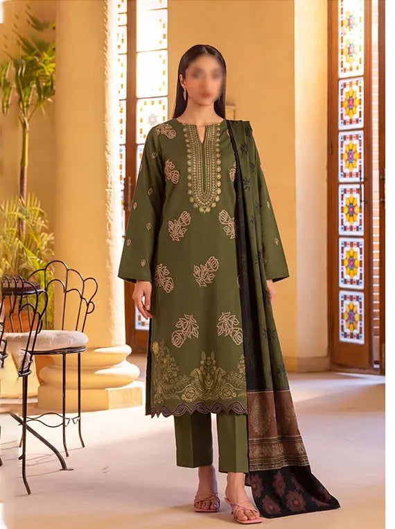 REYHA Embroidered Dhanak by Fantak Unstitch Collection 26' Vol-530 (D-04)